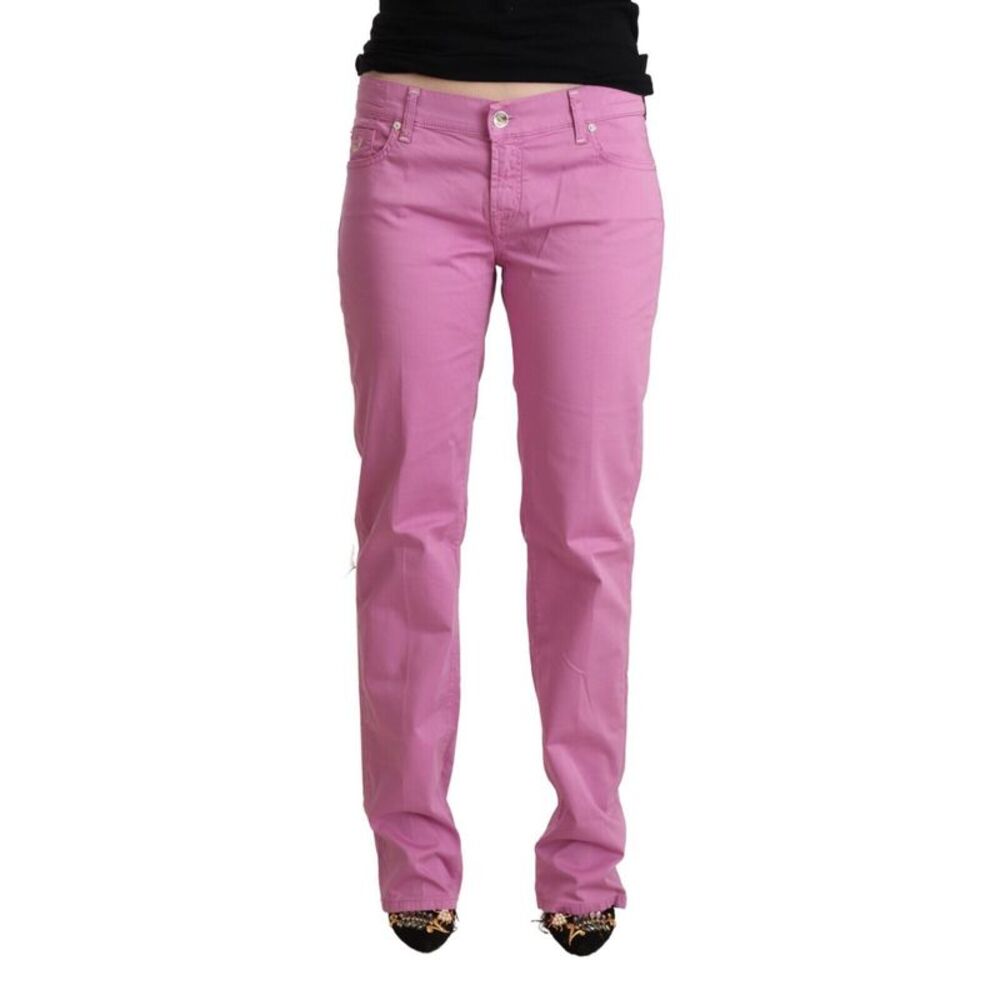 Jacob Cohen Pink Cotton Low Waist Denim Tapered Women's Jeans
